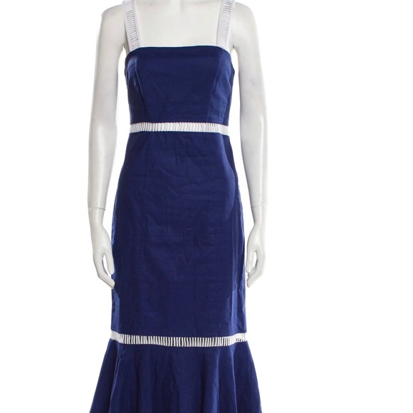 STAUD Dresses & Skirts - STAUD A-line Mermaid Dress, Blue and White, Size 8